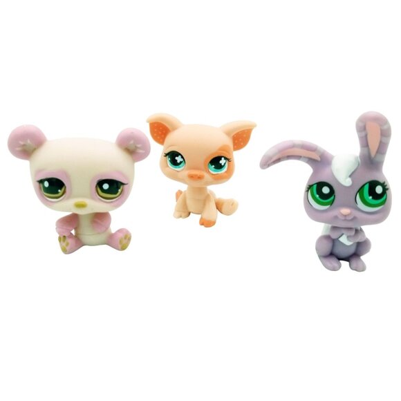 Littlest Pet Shop Collectible Figures Trio Panda Pig & Bunny 828 622 899 LPS Toy - Picture 1 of 14